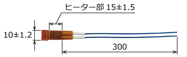 高温　PTC　自己制御型　セラミック　ヒーター　形状図