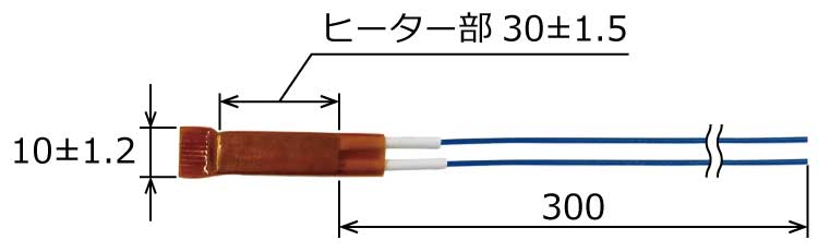 高温　PTC　自己制御型　セラミック　ヒーター　形状図