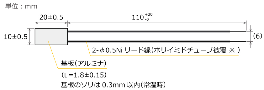 600℃対応マイクロセラミック形状図