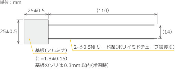 600℃対応マイクロセラミック形状図