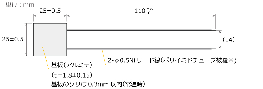 600℃対応マイクロセラミック形状図