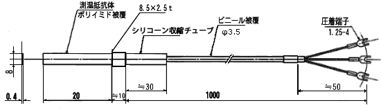 フィルム型測温抵抗体